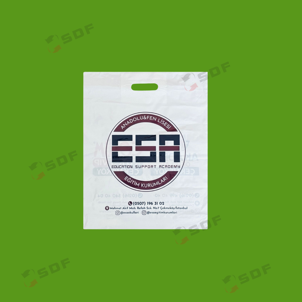 3 renk baskılı el geçmeli poşet